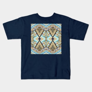 Handmade Blue and Yellow Geometry Kids T-Shirt